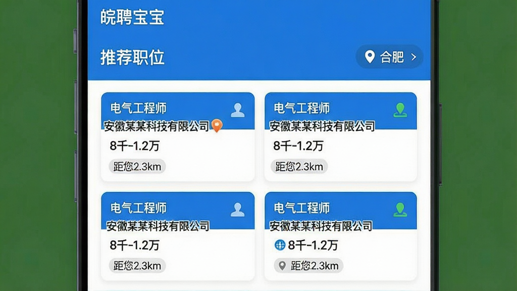 һ�š���Ƹ����APP��ְλ�Ƽ�ҳ���ͼ��ҳ�涥����ʾ���Ƽ�ְλ���ͳ��ж�λ���Ϸʡ����·��Կ�Ƭ��ʽչʾ���ְλ��Ϣ��������λ���ơ���������ʦ������ҵ���ơ�����ĳĳ�Ƽ����޹�˾����н�ʡ�8ǧ-1.2�򡱼������ǩ������2.3km����������������Ϣֱ�ۣ�������ɫ����ƽ����ƣ����ʸɾ���