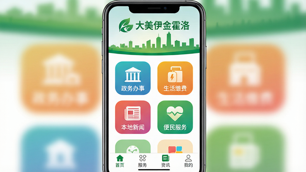 չʾ������������塱�ֻ�APP�����棬���涥����ʾ������������塱��ɫ��־�ͳ��м�Ӱ�������в������š�������¡�������ɷѡ����������š���������񡱵Ȳ�ɫԲ��ͼ�꣬�ײ�������Ϊ����ҳ�������񡱡���Ѷ�����ҵġ������������ɫ���ɫΪ��ɫ������ƽ����Ʒ��ͼ��ϸ�ڷḻ�����ʸɾ��޶���Ԫ�ء�