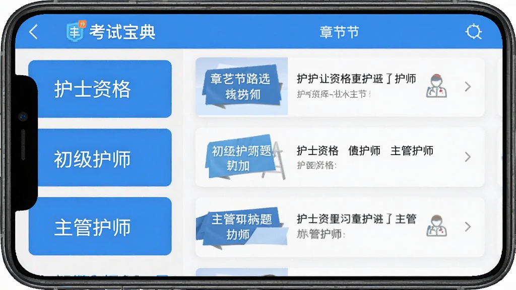 չʾ�����Ա��䡱APP�ڲ����ѡ����棬����ǡ���ʿ�ʸ񡱡���������ʦ���������ܻ�ʦ���ȴ�ֱ�����б����Ҳ��Ƕ�Ӧ���½���ϰ���б���������ÿ�Ƭʽ���֣�������ɫ�������������ɼ���ģ����ʵ�ֻ���ͼ���������ʸɾ��޶���Ԫ�ء�