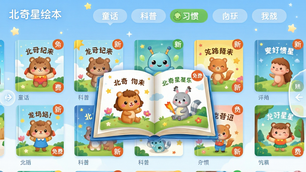���壺�����ǻ汾APP�����ݷ�����棬չʾ����汾���档���֣�����״���У��Ϸ��Ƿ����ǩ��ͯ�������ա�ϰ�ߵȣ����Ű棺���һ���������м�ͻ����ʾһ���򿪵Ļ汾����񣺿�ͨ�ɰ���ɫ�������������ǵ���ɫ�ǿա�ϸ�ڣ�ÿ������涼��Сͼ���ע����ѡ����¡������ʣ�����ɾ����޶���Ԫ�ء�