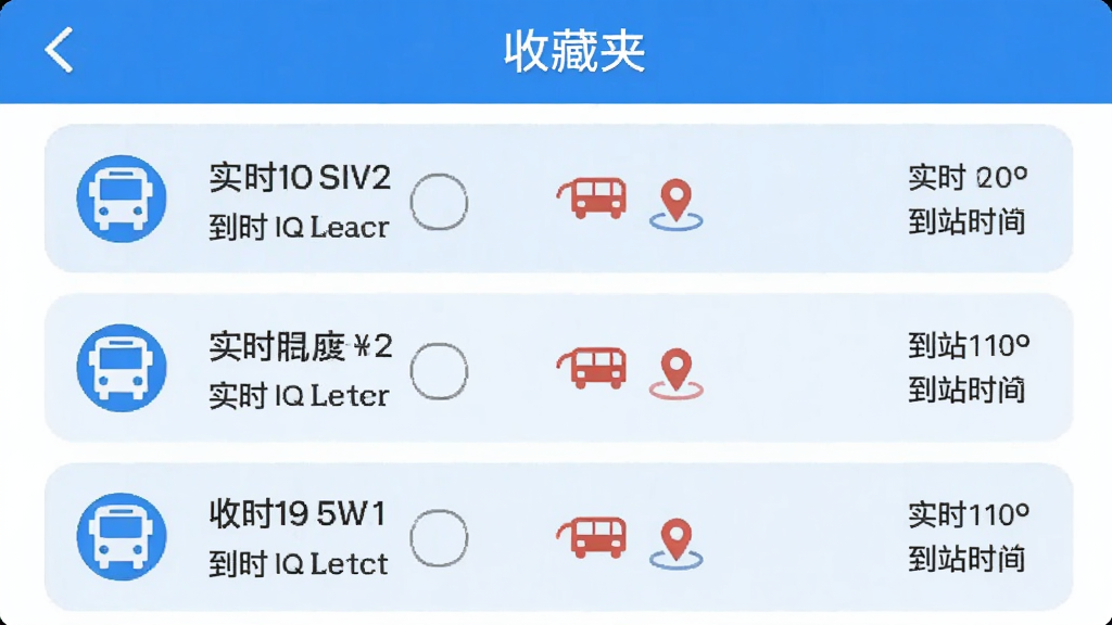 ������App���ղؼ�ҳ�棬�б�չʾ�����û��ղصĹ�����·��ÿ����·�Ա���ʵʱ����λ�ú͵�վʱ�䣬�����࣬��ɫ������ͼ�����������ʸɾ�