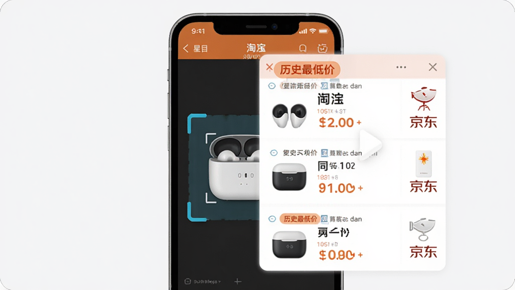 ��ĿAI��Ʒ�ȼ۹�����ʾͼ���ֻ���Ļ��ʾɨ��һ�����������У����浯���Ա��������ȶ��ƽ̨��ͬ����Ʒ�۸�Ա��б�������ע����ʷ��ͼۡ���ǩ��������࣬����ƽ���������ʸɾ��޶���Ԫ��
