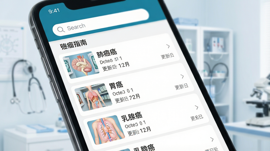 һ�Ÿ���ͼƬչʾ����ҽ��App��֪ʶ����棬��Ļ����ʾ�����ַ����ָ���б�����ΰ���θ�������ٰ���ÿ����Ŀ��������ͼ�͸������ڣ�����ɾ����������������������Ϸ�������רҵҽѧ��񣬻���������
