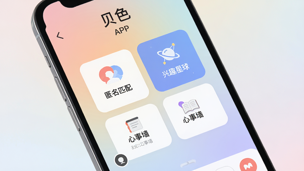 ͼƬ�����������ֻ���Ļ��д����Ļ������ʾ����ɫ��APP�����������棬��������͵Ľ���ɫ�����������ִ����С�����ƥ�䡱������Ȥ���򡱡�������ǽ���ȼ�����Ҫ���ܿ�Ƭ�����幹ͼ���У��Ű���������ƽ����Ʒ�񣬻��ʸɾ��������޶���Ԫ�ء�