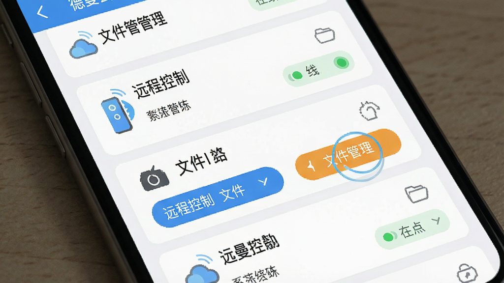 һ�š������ƹܿء��ֻ�App���豸�б�������дͼ���������������еĶ�̨�豸��Ƭ������������ÿ�ſ�Ƭ��ʾ�豸���ơ�ϵͳͼ�������״̬���Ű����룬����ƽ����ϸ����ͻ����Զ�̿��ơ������ļ�������������ť�����ʸɾ����޶���Ԫ��