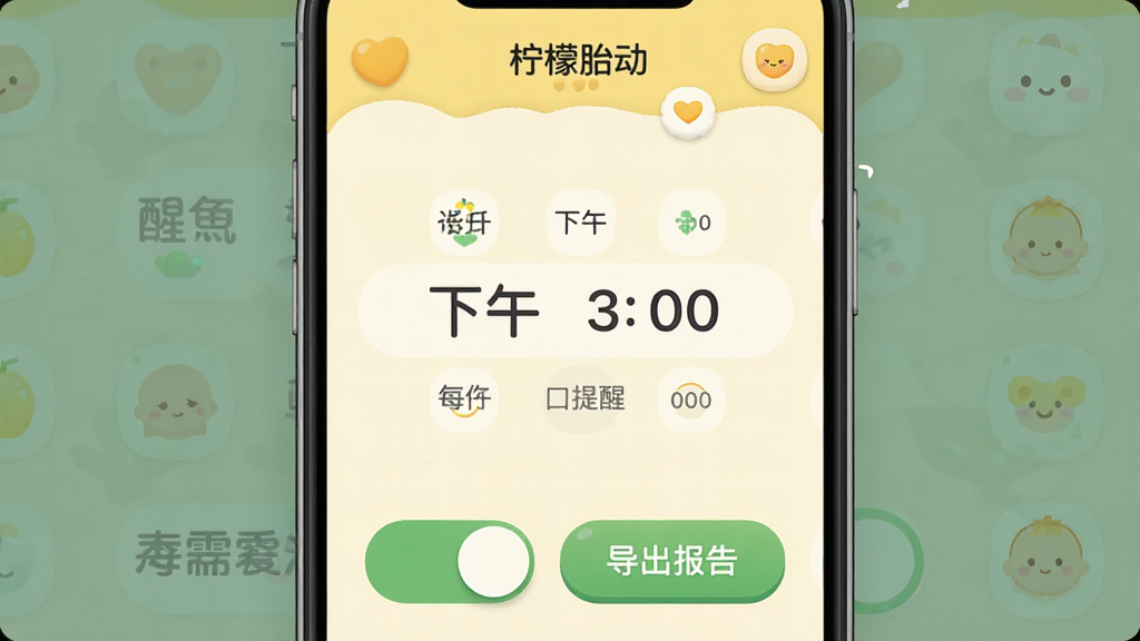 һ���ֻ���ͼ��չʾ������̥�������������ý��棬�����ǵ���ɫ����ܰɫ������Ļ������һ��ʱ��ѡ��������ʾ������ 3��00�����·��С�ÿ�����ѡ��Ŀ��ذ�ť���ڿ���״̬���Ա߻��С��������桱����ɫ��ť��������ɰ���ͼ��Բ�󣬻��ʸɾ��޶���Ԫ�ء�