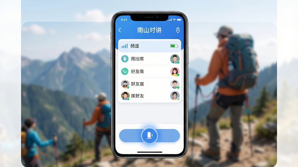 ���壺����ɽ�Խ���App�Ľ���չʾͼ��һ�������ֻ���Ļռ�ݻ������ģ���ʾ�Խ������ļ��UI�������С���ɽ�Խ����������м���Ƶ���б��ͺ���ͷ�񣬵ײ�����Ŀ�ĶԽ���ť������Ϊģ���Ļ����ɽ���������֣��ֻ����У��������ף������黯ͻ�����塣�Ű棺����ɾ�����Ϣ�㼶��������������������ִ���ƽ�����дʵ������ɫ������������������Ϊ����ϸ�ڣ���Ļ��ͼ��Բ���źŸ񡢵���ͼ�������ɼ����Խ���ť���к�����Ч�������ʣ�4K���壬��Ⱦϸ�壬���廭��ɾ��޶���Ԫ�ء�