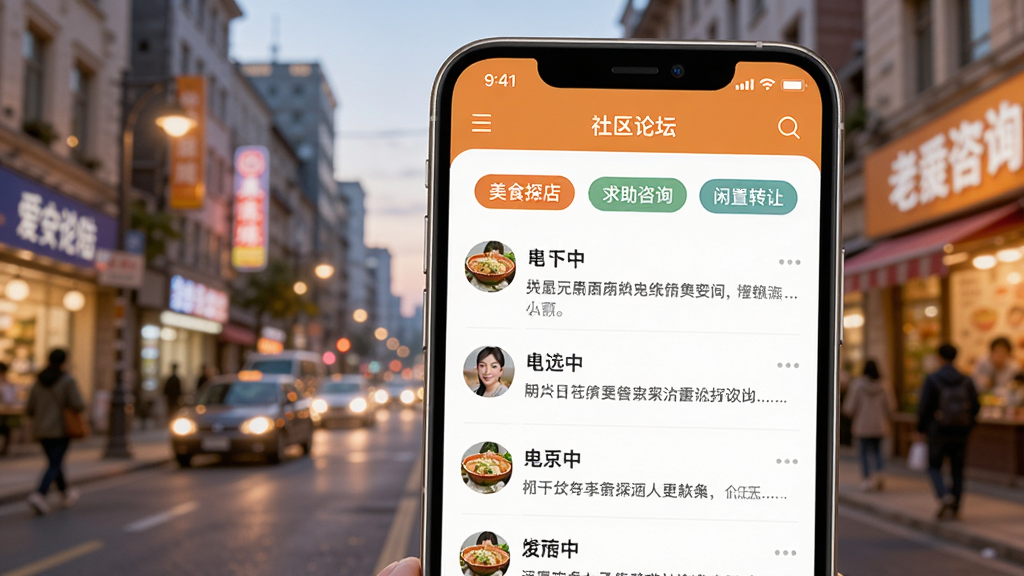 ͼƬչʾ������½��APP�е�������̳���棬������ģ���ĳ��н־���ǰ�����ֻ���Ļ����Ļ��չʾ�û������������б����С���ʳ̽�ꡱ����������ѯ����������ת�á��ȷ����ǩ��ÿ��������ʾ��ͷ���û����ͼ�����ݣ���������ܰ���ã�ɫ�����������ʸɾ���