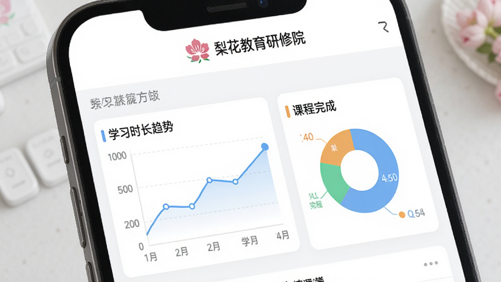 չʾ�滨��������ԺAPP�ĸ���ѧϰ����ͳ��ҳ�棬���������ݿ��壬����ѧϰʱ������ͼ�Ϳγ���ɱ�ͼ����������������ִ���ϸ�ھ��£����ʸɾ����޶���Ԫ�أ������С��滨��������Ժ����logo��