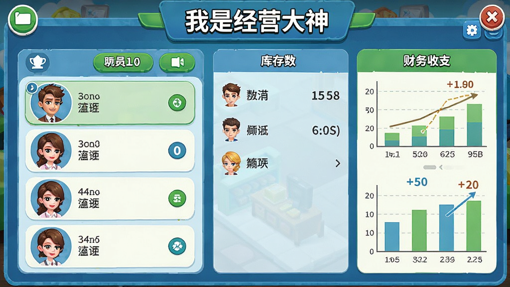 �����Ǿ�Ӫ������Ϸ���棬չʾ������ڲ鿴���̹������棬����Ա���б�����������Ͳ�����֧ͼ������������ɫ����ɫΪ������Ϣ��������ͨ���ϸ�ڷḻ���ʸɾ�