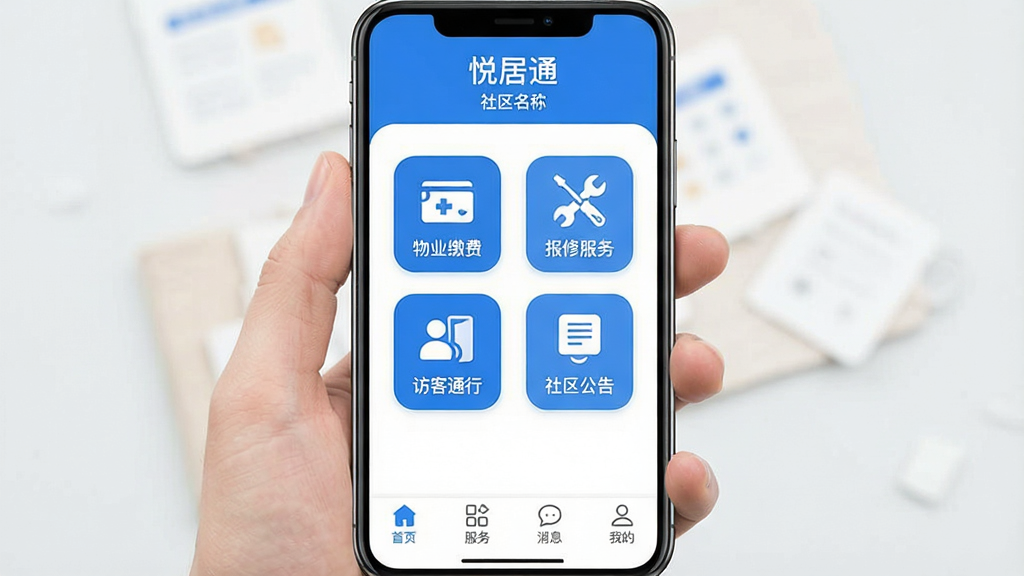 һ��չʾ�þ�ͨApp�������ֻ������е�����������ͼ������������Ϊ��ɫ����������ʾ���þ�ͨ���������������ƣ��м����������š���ҵ�ɷѡ��������޷��񡱡����ÿ�ͨ�С������������桱��Բ��ͼ�꣬�ײ�Ϊ����ҳ���������񡱡�����Ϣ�������ҵġ��ĸ�ѡ������岼�ּ���ִ������ʸɾ��޶���Ԫ�ء�