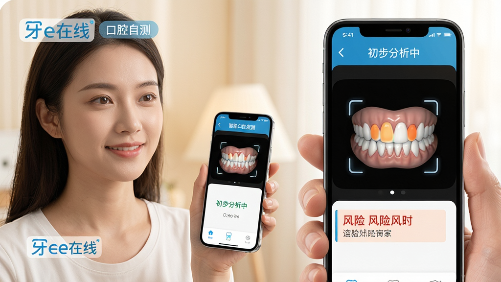 ���壺һλ����Ů���ֳ��ֻ���ʹ����e����App�ġ����ܿ�ǻ�Բ⡱���ܣ���Ļ��ʾ����ɨ�趯���͡����������С����������֣��������Ҳ��ֻ���Ļ��д���γɶԻ��С��Ű棺�����࣬�С���e���ߡ��͡���ǻ�Բ⡱��ǩ�������ܰҽ�Ʒ�񣬹���������ϸ�ڣ��ֻ���Ļ��ʾ���ݸ�������ͷ�����ʾ�����������ɡ����ʣ���Ƭ����ʵ�У�����ɾ��޶���Ԫ�ء�