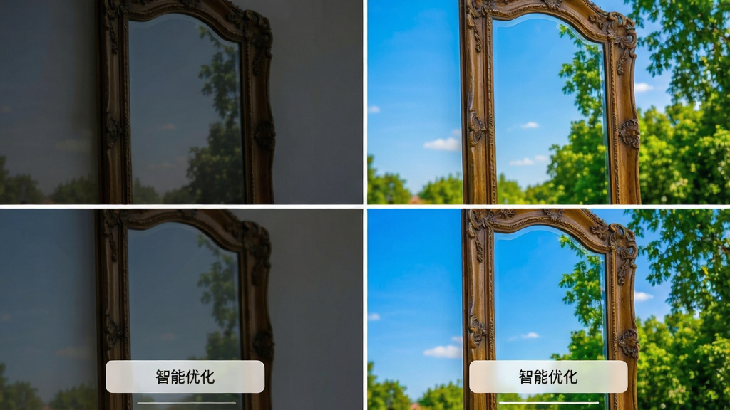 ���壺��ħ����Ӧ���еġ�һ�����ܵ�ɫ��������ʾ���棬�ֻ���Ļ���������Ϊһ��ɫ��ƽ����ԭͼ���Ҳ�Ϊ�����Զ��Ż����ͬ������Ƭ��ɫ�����ޡ���Ӱ��Ȼ�����֣����ҶԱȲ��֣��м��ð�ɫ�ָ��߸������Ű棺��������������ͬ�ĳ������·��С������Ż�����ť�����дʵ��Ӱ��񣬶Ա����ԣ��Ҳ���Ƭ���Ը�ͨ͸��ϸ�ڣ�ԭͼ���ԻҰ����Ż��������������Ҷ���̣�����ɾ�ͨ͸�����ʣ��������ȣ��޶���Ԫ�ء�