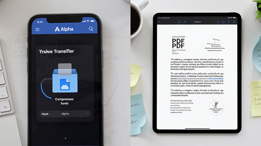 ������ͼ������������ֻ���Ļ��ʾAlpha��APP���ڿ��ٴ���һ���ļ�ѹ�������Ҳ���ƽ�����չʾ�򿪺��PDF�ĵ������ʸɾ��������п��ȱ��ͱ�ǩ�����רҵ�������ϸ���������޶���Ԫ�ء�