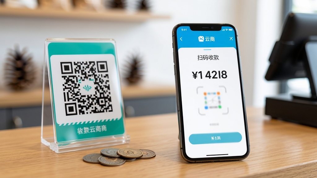 ��д��ͷչʾ�ɹ�����App���տ�ҳ�棬�ֻ���������ľ�ʹ�̨�ϣ��Ա����տ��ά�����ƺ���Ǯ����Ļ������ʾ��ɨ���տ����ͽ�����֣������黯�ĵ��̻��������������ɾ��������ص�ͻ��������ϸ���޶���Ԫ�ء�