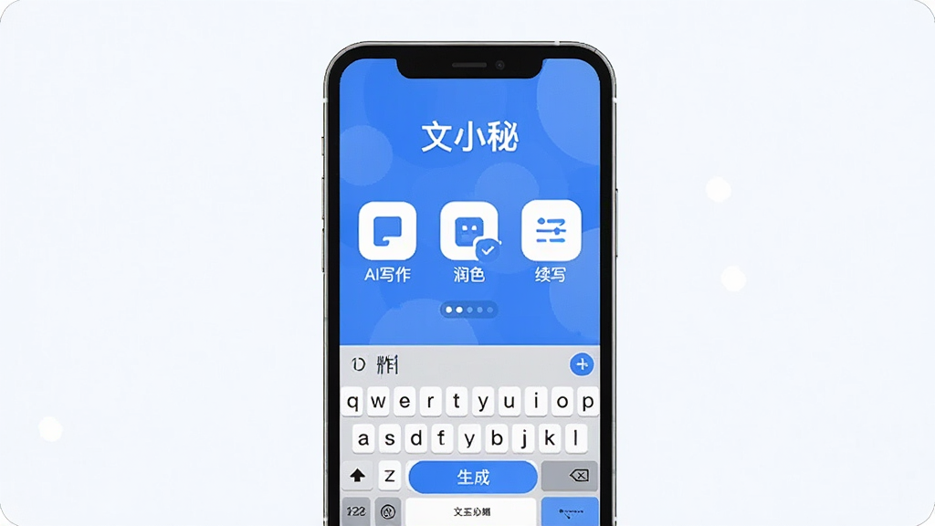 һ��չʾ����С�ء�APP���Ĺ��ܵ������������������ֻ�����Ϊ����������ʾAIд������ɫ����д����Ҫ����ͼ�꣬���־��У��Ű���ˬ�����ñ�ƽ����Ʒ��������ɫΪ����ϸ�ڰ����������������ɰ�ť�����ʸ���ɾ����޶���Ԫ�ء�