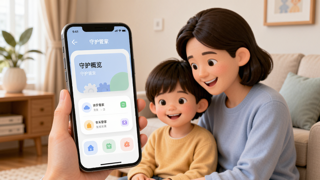 ͼƬչʾ�ҳ��ܼҺ��Ӷ����������棬�ֻ���Ļ��ʾ�ػ�������Ƭ������Ϊ��ܰ��ͥ����������һλ�ҳ��ͺ���΢Ц�����ֻ��������Ű�ɾ�����������ִ���ƽ��ɫ����ͣ�ϸ��Բ�󣬻��ʸ��壬�޶���Ԫ��