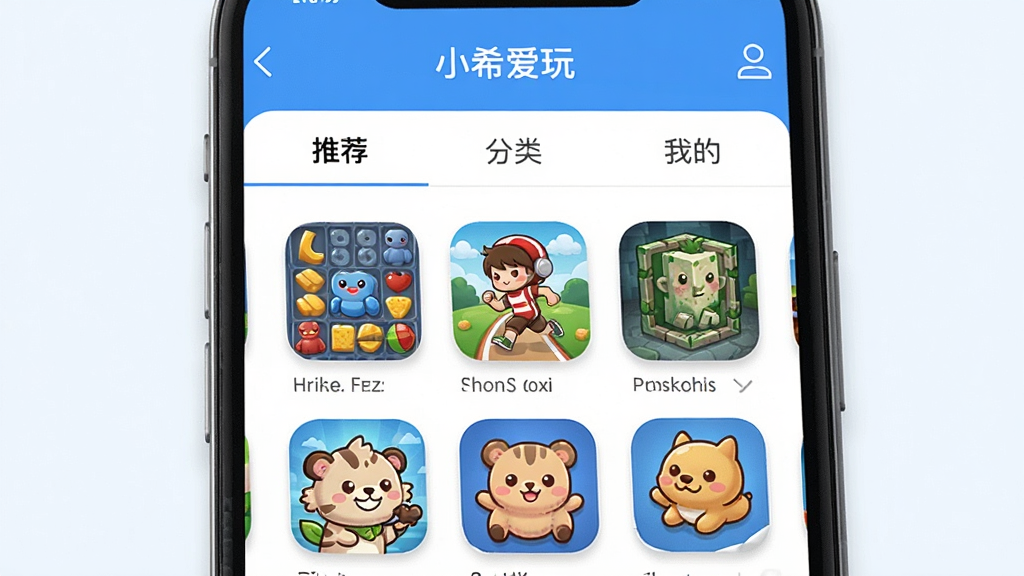 һ��չʾ�ֻ���Ļ��ͼƬ����Ļ����һ����Ϊ��Сϣ���桱��APP�����棬������Ʒ���Լ���£���ɫ������Ϊ�����������룬��Ϊ���Ƽ����������ࡱ�����ҵġ�������Ŀ������չʾ���ͨ����������Ϸͼ�꣬���������ܿᡢ���յȣ����廭��ɰ������ʸ��壬�޶���Ԫ�أ��ɾ�������