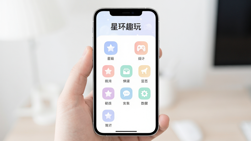 һ��������ֻ�Ӧ�ý��棬�����ǡ��ǻ�Ȥ�桱�ĸ��֣�ҳ��ɾ���ˬ��û�й����������ͼ���������룬ɫ����ͣ������������������ʸ��壬�ɾ��޶���Ԫ�ء�
