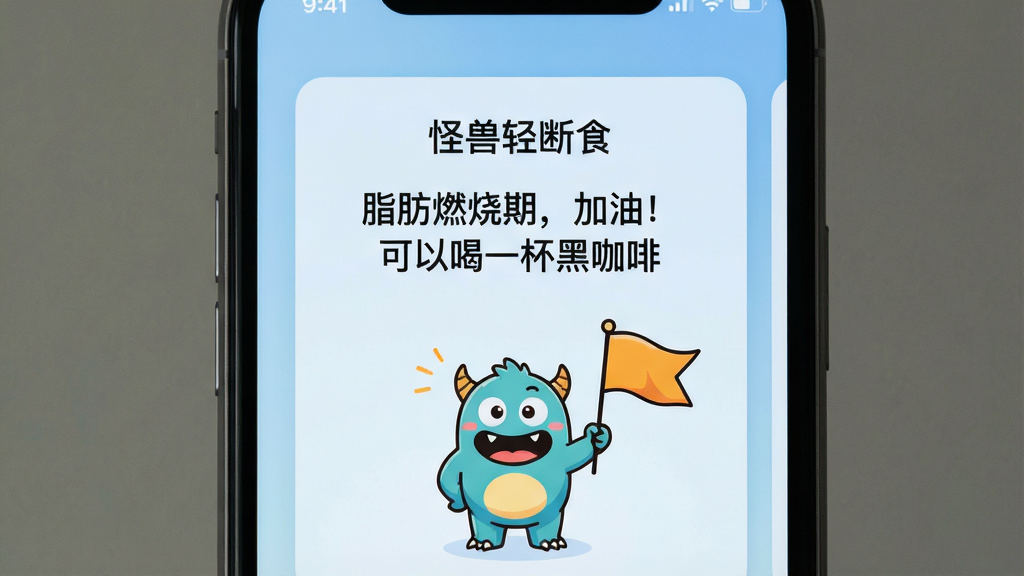 һ���ֻ������ͼ����Ļ������ʾ���������ʳ���Ķ�ʳ�׶���ʾ��Ƭ����Ƭ��д�š�֬��ȼ���ڣ����ͣ����Ժ�һ���ڿ��ȡ�����Ƭ�·���һ����ͨС���޾��ż������ĵĲ廭������Ϊ��͵Ľ�����ɫ�����ʸɾ��޶���Ԫ�ء�