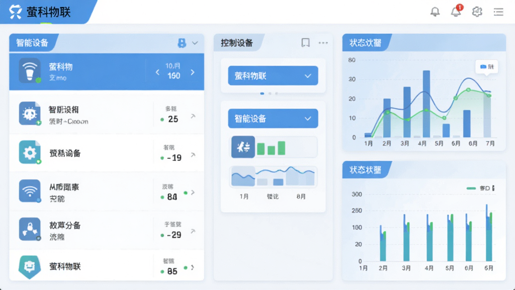 ө�������������������ͼ��չʾ�����豸�б�����������״̬ͼ��������������ɫ�����ִ���ƽ��UI��ƣ�������������������豸ͼ���ʵʱ���ݣ����ʸɾ��޶���Ԫ�أ����ֱ�ǩ��ע��ө����������