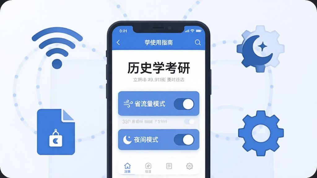 ��������Ϊ�ֻ�ʹ��ָ�ϲ廭���ֻ���Ļ��ʾ����ʷѧ���С�APP�����棬��Χ������WiFiͼ�ꡢ�����ļ�ͼ������ó���ͼ�꣬���־��У��Ű����򣬱�ƽ�����������ɫ��ϸ�ڰ�����ʡ����ģʽ���롰ҹ��ģʽ������ͼ�꣬���ʸɾ����޶���Ԫ��