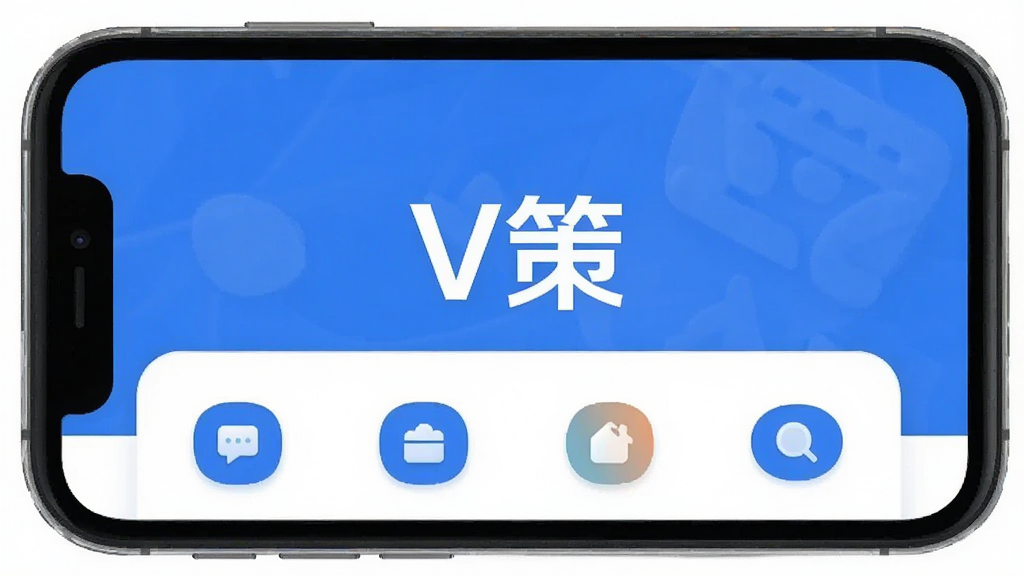 һ���ֻ�APP����չʾͼ������Ϊ��V�ߡ������棬��Ļ������ʾ�����ġ�V�ߡ������ͼ������Ĺ���ͼ�꣬���ּ�࣬������ɫ����ƽ�����ϸ��Բ�󣬻��ʸɾ��޶���Ԫ�ء�