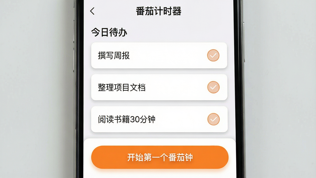 �ֻ��ˡ����Ѽ�ʱ�����������б�ҳ�棬�Ϸ��ǡ����մ��족�ı��⣬�·��ÿ�Ƭ��ʽ�����ˡ�׫д�ܱ�������������Ŀ�ĵ��������Ķ��鼮30���ӡ�������ÿ����Ƭ�Ҳ���һ��Բ�εĹ�ѡ��ť����Ļ�ײ���һ����ɫ�Ĵ�ť��д�š���ʼ��һ�������ӡ�������ɫ���嵭�������ǰ�ɫ����Ƭ��ǳ��ɫ��Ӱ�����ʸɾ����Ű����롣