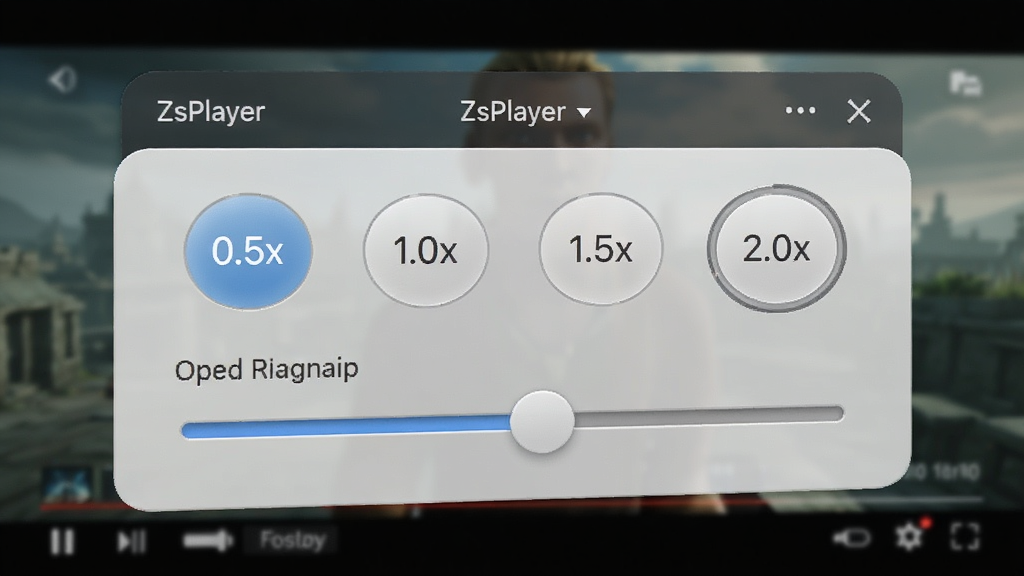 ZsPlayer���������������д����ʾ���ٲ���ѡ�0.5x��1.0x��1.5x��2.0x��������ͬ�����ڻ��飬����Ϊ�����е���Ƶ���棬�����࣬��ť���ֱ�ۣ�����ִ���ϸ�ڷḻ�����ʸɾ���