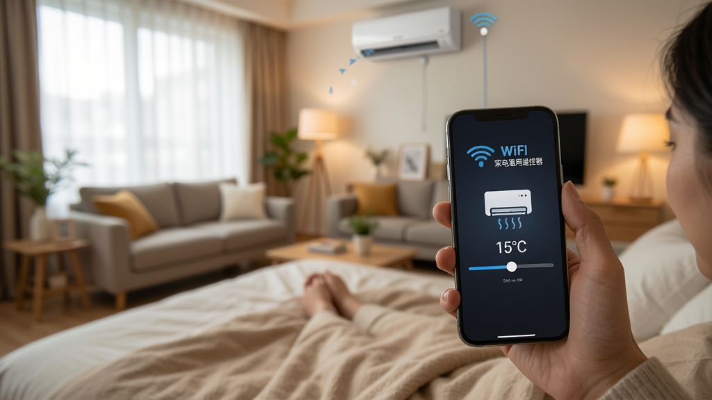 ���Ҵ��ϵ��������ֻ����ƿ����յ����ֻ�������ʾ���ҵ�ͨ��ң��������WiFi���ӳɹ�ҳ�棬�յ�ͼ�������¶ȵ��ڻ��飬������ģ���Ŀ��������������ܰ�����ʸɾ�