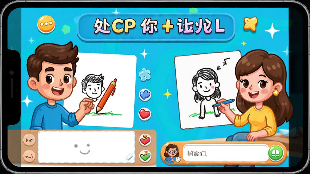 ��CP�Ļ���С��Ϸ���棬�������������㻭�Ҳ£���Ļ�Ϸ���ʾ��Ŀ���·��л�ͼ�������������򣬽���ɫ���������ã���ͨ���ϸ�ڷḻ�����ʸ���