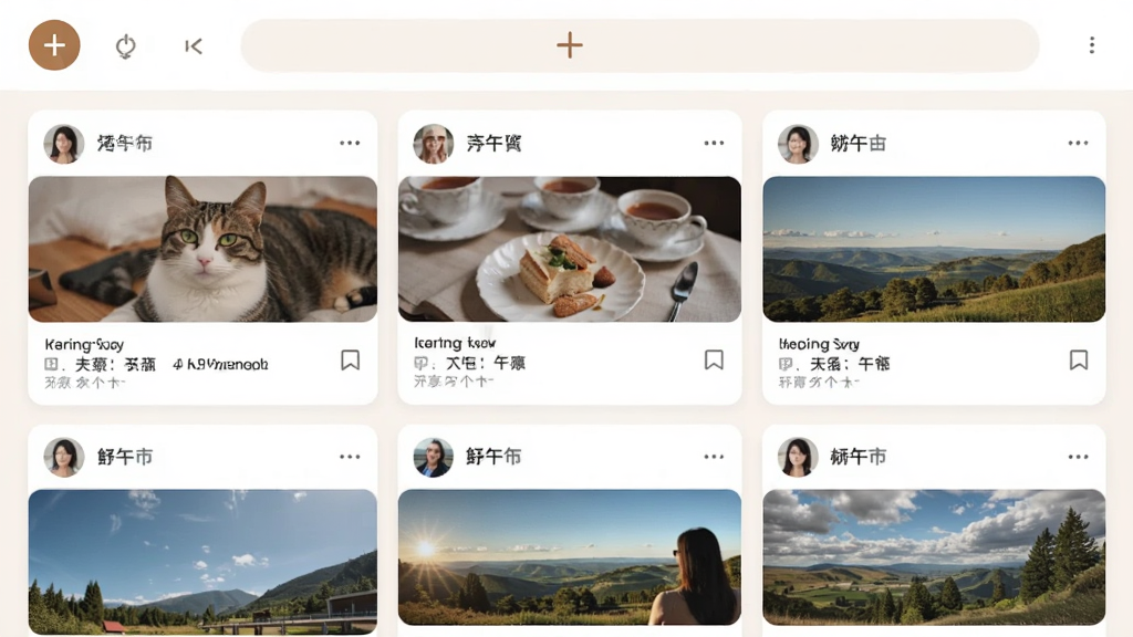 ��CP�������㳡ҳ�棬�����з�����̬�ļӺŰ�ť���·���Ϣ��չʾ�û�������ͼƬ�����֣�������è�䡢����衢�羰�գ������Կ�Ƭ��ʽ���У������ܰ�������Ű�ɾ��޶���Ԫ��