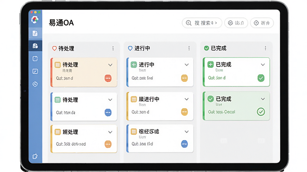 һ̨ƽ����������С���ͨOA�������񿴰���棬�����Ϸ�Ϊ�������������������С���������ɡ����У�ÿ���п�Ƭʽ������Ŀ��������������ɸѡ��ť���������࣬ɫ�����죬���ʸɾ��޶���Ԫ�ء�