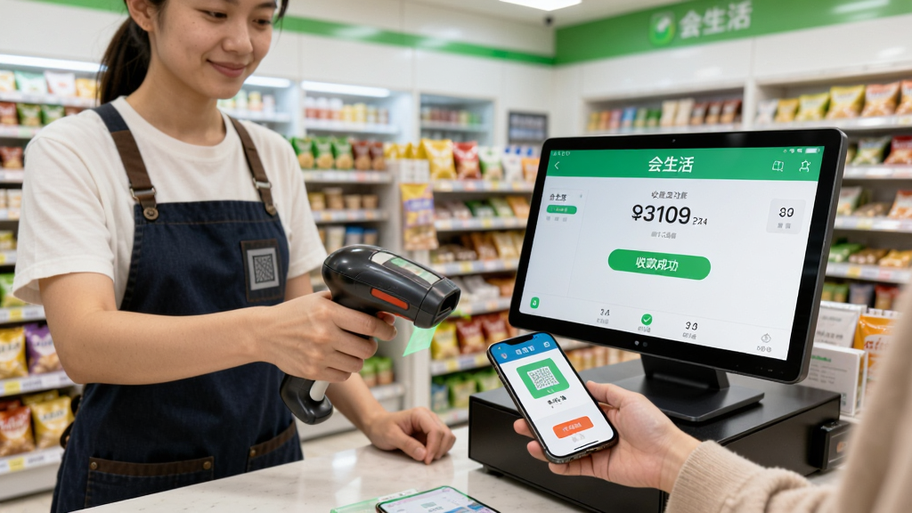 չʾ�������APP�������ܵ�ʹ�ó�����������һλ�����ֳ�ɨ��ǹɨ��˿��ֻ��ϵĸ����룬����̨������Ļ����ʾ����������������棬�����տ���͡��տ�ɹ���������������������С���У����дʵ��ϸ�ڷḻ�������������޶���Ԫ�ء�