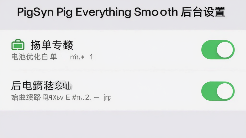 һ��չʾ PigSyn Pig Everything Smooth ���ֻ���̨����״̬��ͼƬ��������һ���ֻ����ý���Ľ�ͼ�����ʾ�ŵ���Ż��������ͺ�̨����Ȩ�޵Ŀ��أ�������ǳ��ɫ������࣬���ʸɾ��޶���Ԫ�أ�ͼƬ�д������֡�PigSyn Pig Everything Smooth ��̨���á���