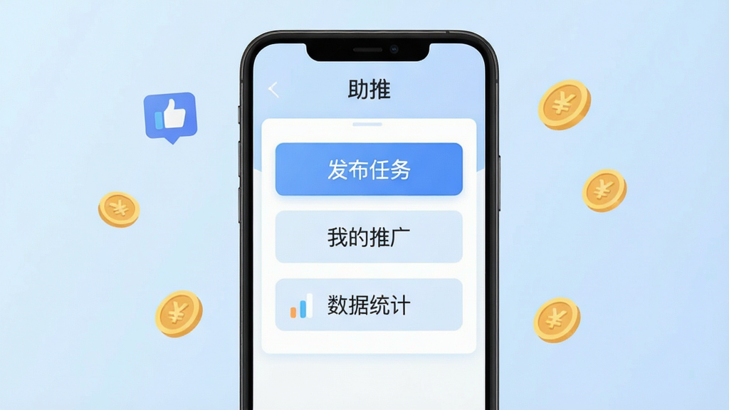 һ��չʾ�����ơ�App���Ľ�����ֻ���ͼ������������һ���������񷢲���壬�����С��������񡱡����ҵ��ƹ㡱��������ͳ�ơ�������ť�������ǵ���ɫ���䣬��ΧƯ���ŵ��ޡ���������ҵ�Сͼ�꣬����ִ���ƽ�����ʸɾ��޶���Ԫ��
