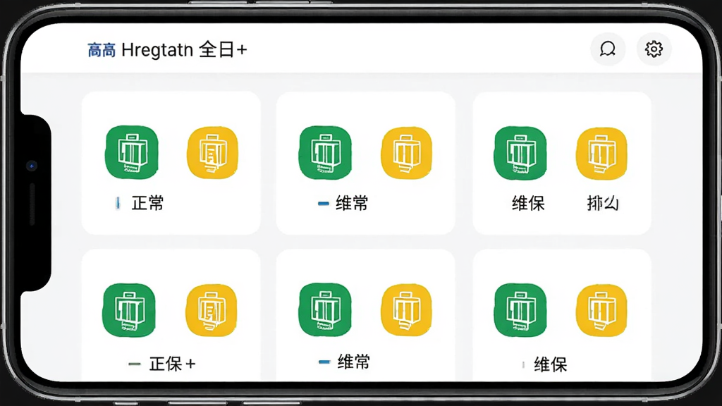 ��������ȫ��+����״̬���ҳ�棬�ֻ���Ļ��ʾ�ಿ��������״̬ͼ�꣬��ɫ��ʾ��������ɫ��ʾά������������ֱ�ۣ�����ִ���Լ