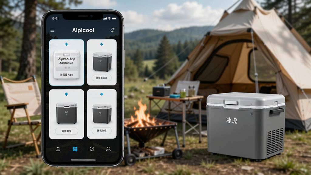 Alpicool�������ܳ��ر��� ��׿��App���豸�������棬�ֻ���Ļ��ʾ��̨���ϱ����豸��Ƭ������Ϊ����¶Ӫ����������������̨���ر��䣬������ִ����ֻ���Ļ�������������������룬���ʸ����޶���Ԫ��