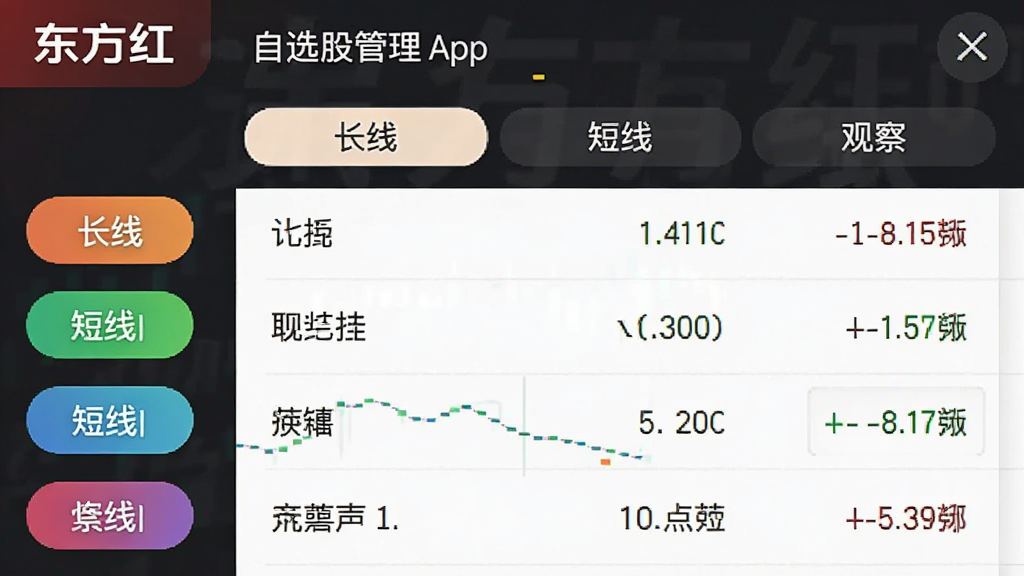 ������App��ѡ�ɹ������棬��ʾ�����Ʊ�����ǩ���硰���ߡ������ߡ����۲족���б����й�Ʊ���ƺ��ǵ�������������в�ɫ��ǩ������࣬��������