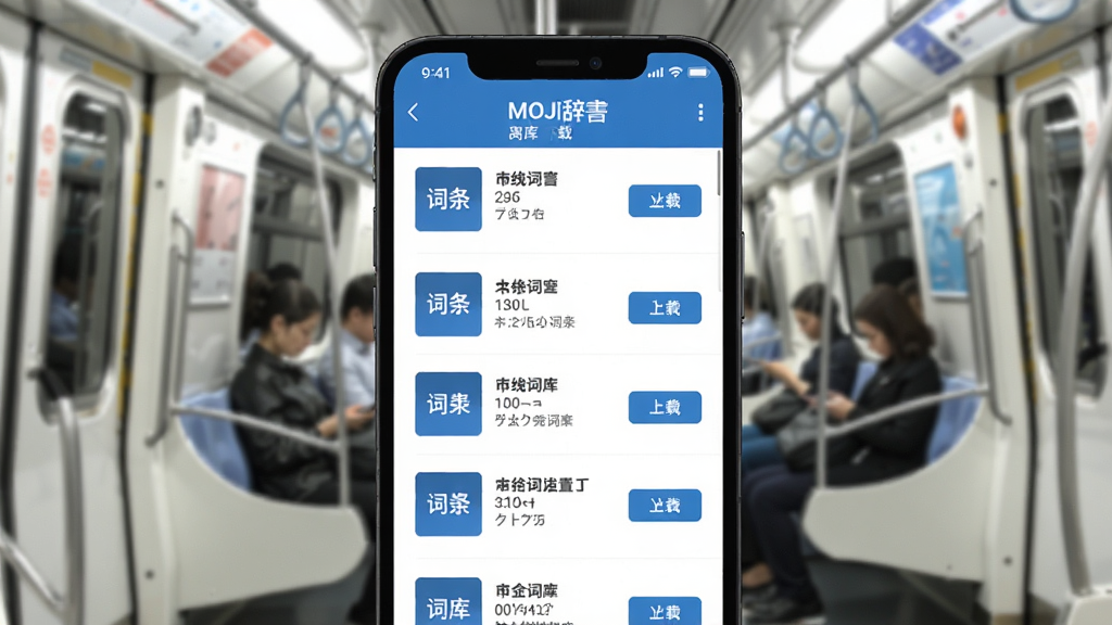 һ��չʾ MOJi�� ���ߴʿ����ؽ����ͼƬ�������������ֻ���Ļ����Ļ���г�������ߴʿ������ע�˴������������ذ�ť��������������ɫΪ���������ǵ������᳡��������ִ���ƽ��ϸ�����������ʸɾ����޶���Ԫ��