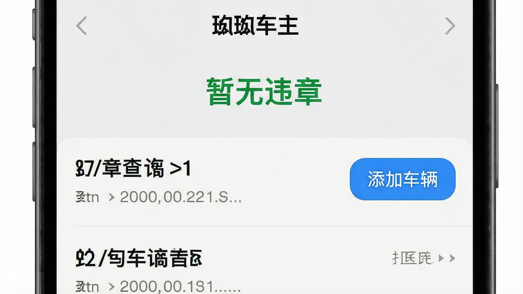 һ���ֻ�Ӧ�ý����ͼ���ͼ������չʾ������������App��Υ�²�ѯ���ҳ�棬��Ļ�Ϸ���ʾ������Υ�¡�����ɫ��ʾ�������·��б�չʾ��ʷ��ѯ��¼���Ҳ��С����ӳ�������ť������Ϊǳ��ɫ������Ϊ��ɫ����ɫ�������ˬ�����ʸɾ����޶���װ��