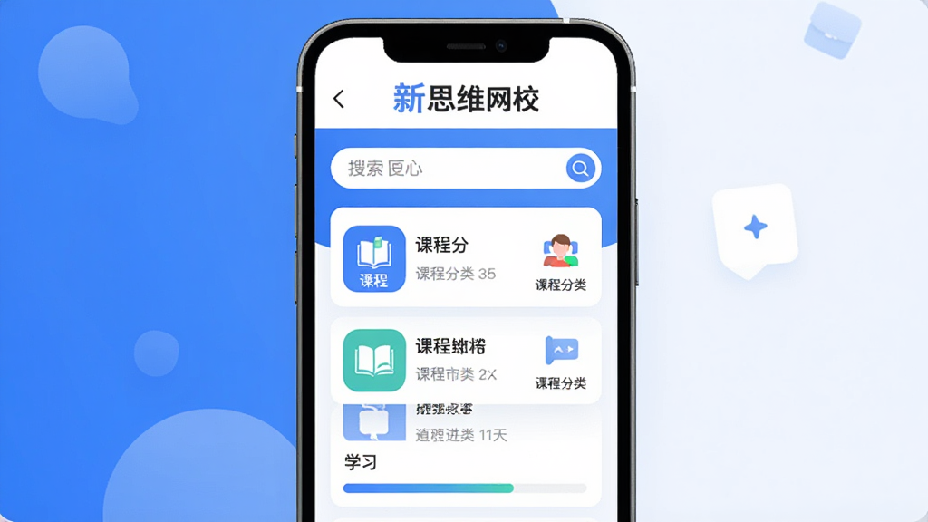 ��˼ά��УAPP������չʾ���ֻ���Ļ������ʾ�γ��б����������������С���˼ά��У�����ֱ�ʶ������Ϊ����������ɫ�����沼�������������γ̷���ͼ���ѧϰ������������ִ���ƽ����ϸ��Բ�󣬻��ʸɾ��޶���Ԫ��
