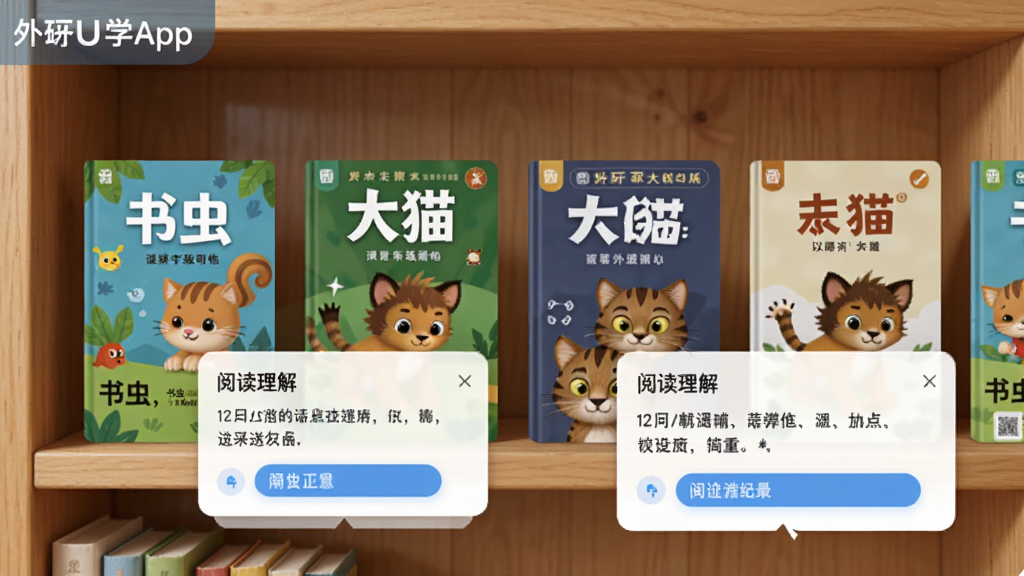 ����UѧApp�Ŀ���ּ��Ķ����棬������չʾһ�Ű��Ѷ����еĵ�������棬�С���桱ϵ�к͡���è��ϵ�б�ʶ������󵯳��Ķ�������Ŀ��������ľ����ܣ��������룬�����ܰ��ϸ�����������ʸɾ��޶���Ԫ��