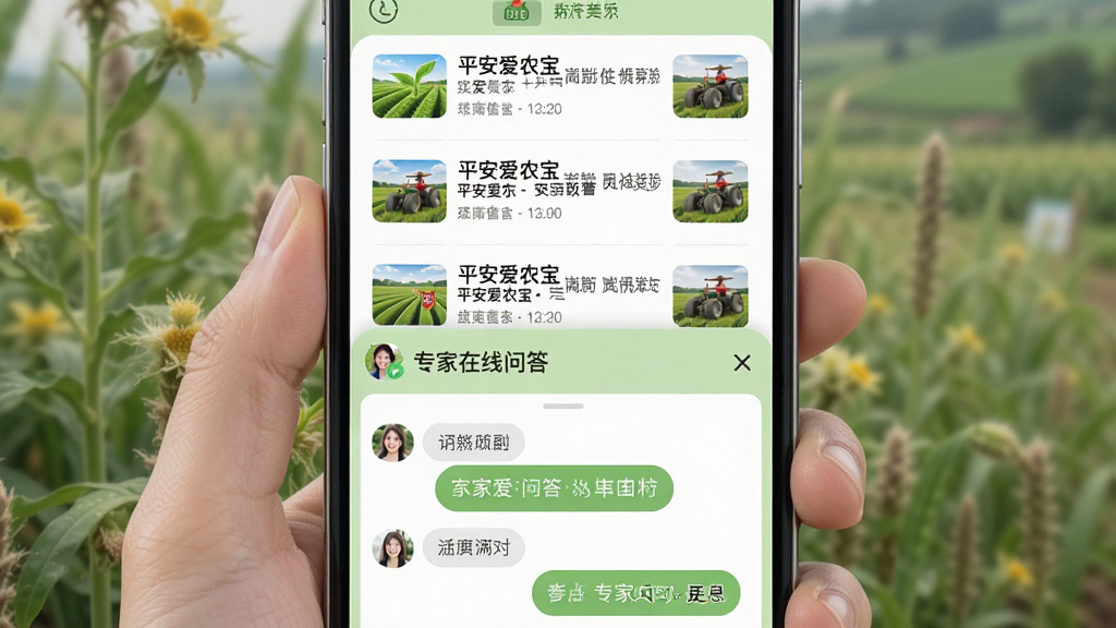 ƽ����ũ�� ��Ѷ���ʴ���棬�ֻ���Ļ�ϰ벿����ʾũҵ���������б����°벿����ʾר�������ʴ�Ի��򣬱���Ϊ��͵�ǳ��ɫ�������Ű����룬������񣬻��ʸɾ����޶���Ԫ��