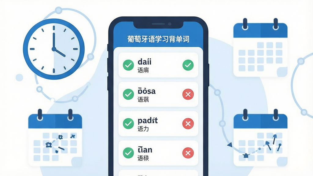 һ�ű�ƽ�����Ĳ廭������������һ���ֻ����ֻ���Ļ����ʾ����������ѧϰ�����ʡ�App�ĸ�ϰ���棬�������м����������ﵥ�ʺͶ�Ӧ���������壬�����Ա��жԹ��Ͳ��ͼ�꣬�ֻ���Χ������ʱ�Ӻ�������ͼ�꣬�����������߸�ϰ���ѣ�����ɫ��Ϊ������䣬������ִ������ʸɾ��޶���Ԫ��