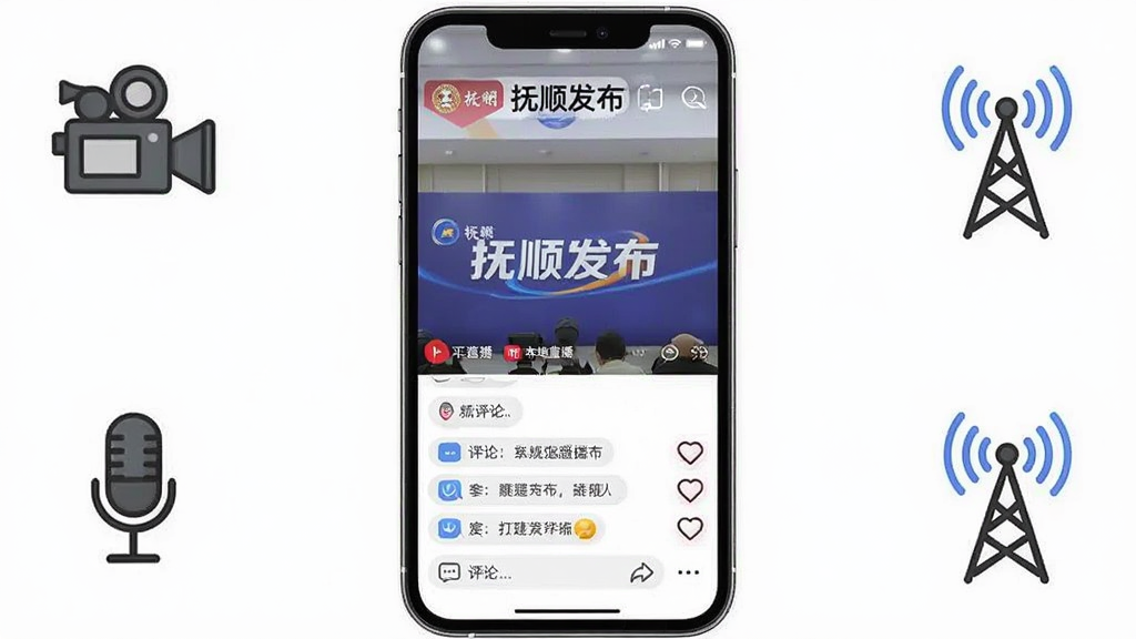 һ��չʾ����˳������App��Ƶֱ�����ܵĳ���ͼ������������һ�������ֻ�����Ļ�����ڲ��š���˳�������ı���ֱ�����棬�����·������ۻ��������ֻ���Χ�����������˷硢�ź����ļ�Լͼ�ꡣ���־��У��Ű�����������ִ���ϸ�ڷḻ�����ʸɾ��޶���Ԫ�ء�