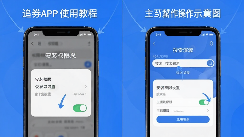 ׷ȯAPPʹ�ý̳�ʾ��ͼ���ֻ���Ļ��ʾ��װȨ������ҳ�����������������ע�������Ϊ���������֣������Ȩ�޿���ʾ�⣬�ұ���������������ʾ����������ˣ������������޶���Ԫ��