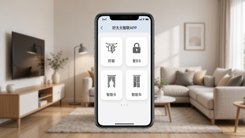 ��̫̫����APP������չʾ������������һ�������ֻ�����Ļ��ʾ���ܼҾӿ�����壬�������¼ܡ����������������豸ͼ�꣬���岼�ּ����������������ܰ�ļҾӿ�������������ִ���Լ��ϸ�ھ��£����ʸ���ɾ����޶���Ԫ��