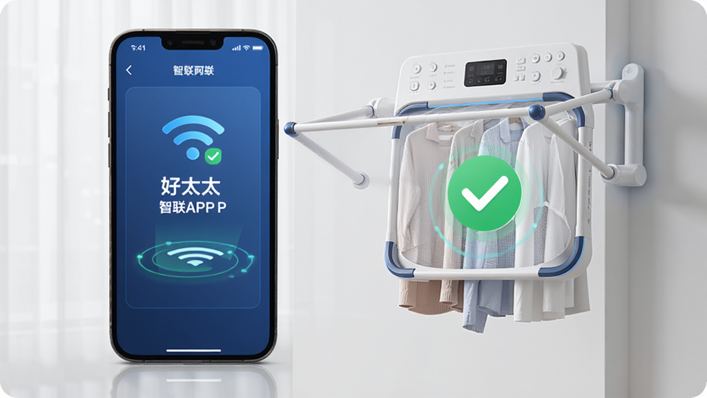 ��̫̫����APP��������չʾ���ֻ���Ļ��ʾWiFi��������ҳ�棬�Ա���һ̨�������»������������ӳɹ��ĶԹ�ͼ�꣬���Ƽ���ʮ�㣬����������ϸ��Բ�󣬻��ʸɾ��޶���Ԫ��