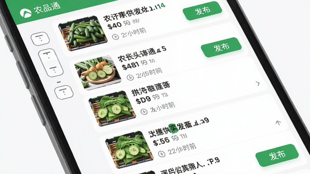 ũƷͨAPP������Ϣ�б���д���ֻ���Ļ��ʾһ����ũ��Ʒ�������ӣ�ÿһ�������������Ĳ�Ʒ����ͼ�����⡢�۸�ͷ���ʱ�䣬�����ɸѡ��ť���Ҳ��з�����ť�������Ű����࣬�ֺ����У���ɫ��ǩ��׺������ִ���Լ�������������ɾ�������Ԫ�ء�